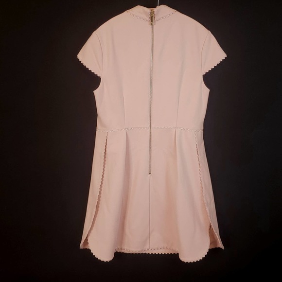 TED BAKER BLUSH CAP SLEEVE PETER PAN COLLAR STRETCH DRESS - Picture 5 of 9